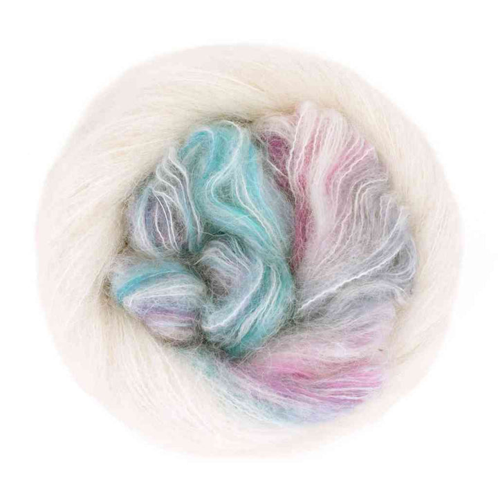 Gründl Wonder Sweater, Farbe 01  creme himbeer seegrün – Alpaka und Synthetik bei Lieblingsgarn