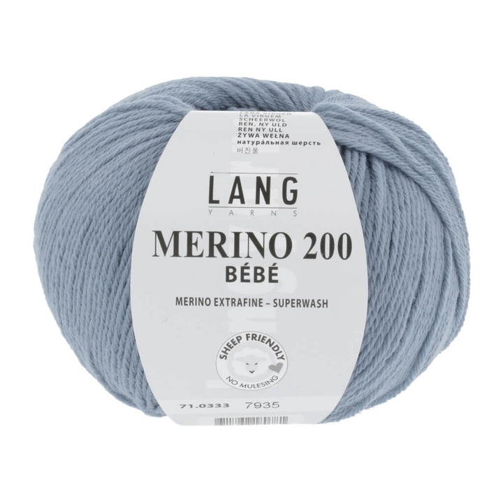 Lang Yarns Merino 200 Bebe - 50g, Farbe 71.0333 Jeans Hell – Merino und Schurwolle bei Lieblingsgarn