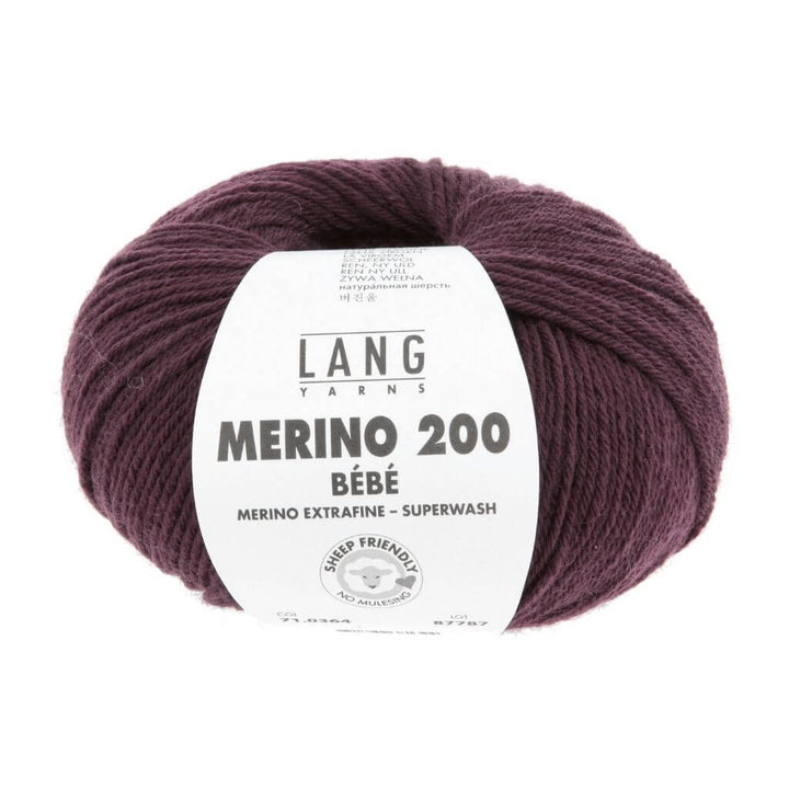 Lang Yarns Merino 200 Bebe - 50g, Farbe 364 Bordeaux – Merino und Schurwolle bei Lieblingsgarn