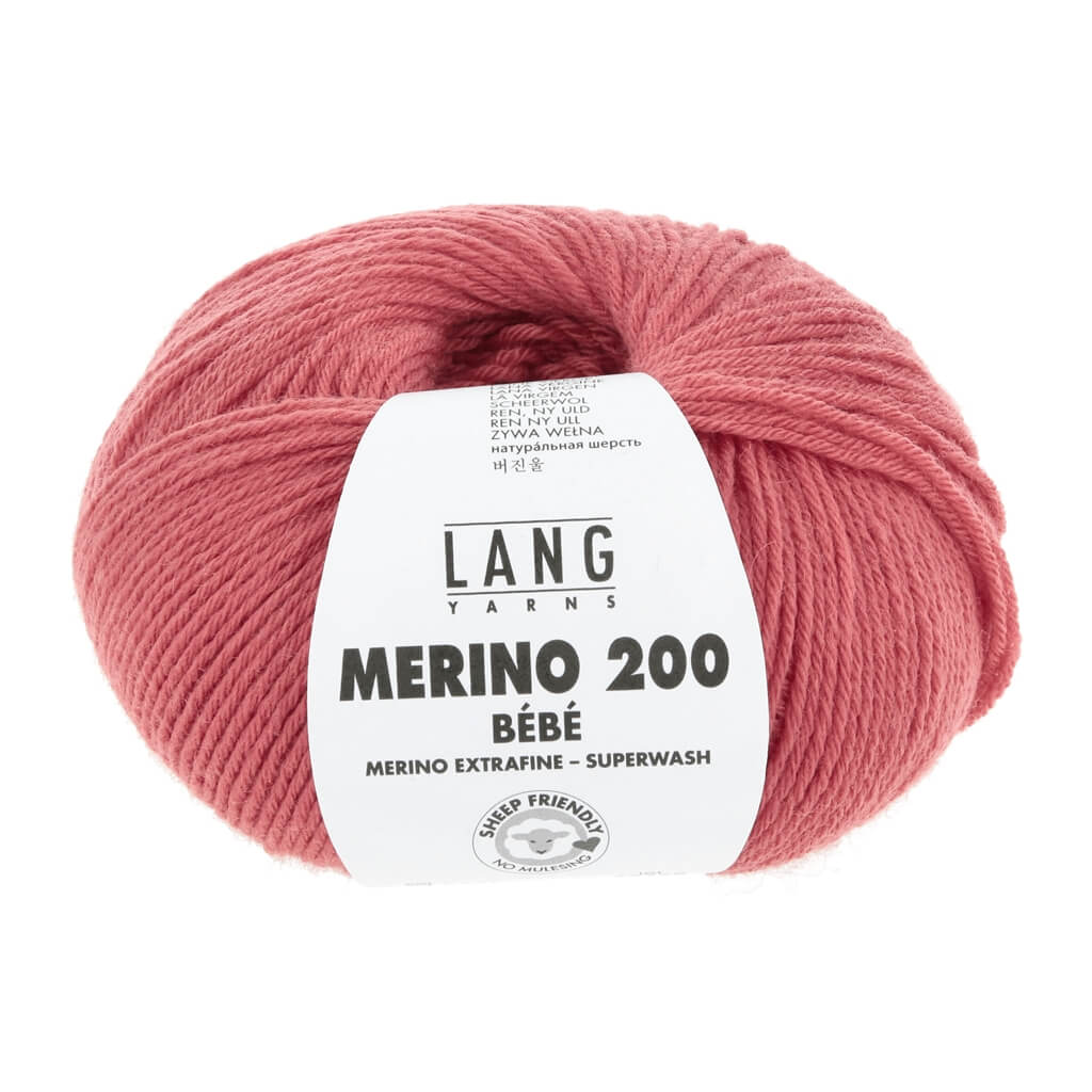Lang Yarns Merino 200 Bebe - 50g, Farbe 365 Himbeere – Merino und Schurwolle bei Lieblingsgarn