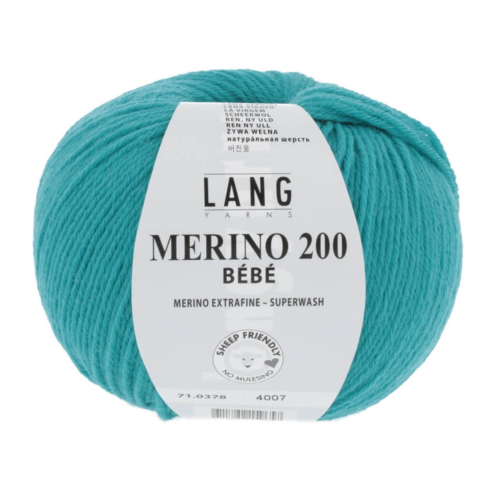 Lang Yarns Merino 200 Bebe - 50g, Farbe 71.0378 Aqua – Merino und Schurwolle bei Lieblingsgarn