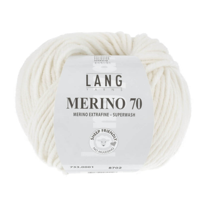 Lang Yarns Merino 70, Farbe 733.0001 Weiss – Merino und Polyester bei Lieblingsgarn