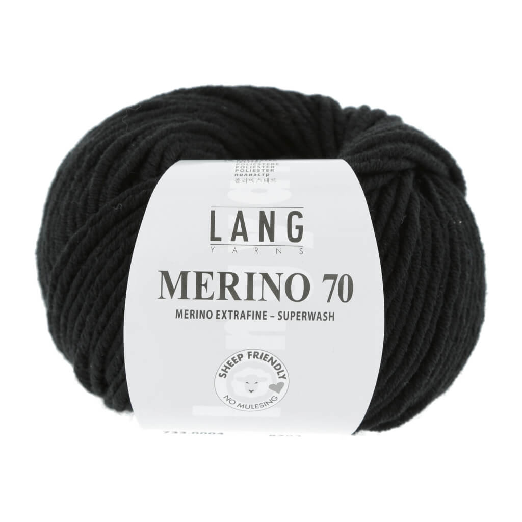 Lang Yarns Merino 70, Farbe 733.0004 Schwarz – Merino und Polyester bei Lieblingsgarn