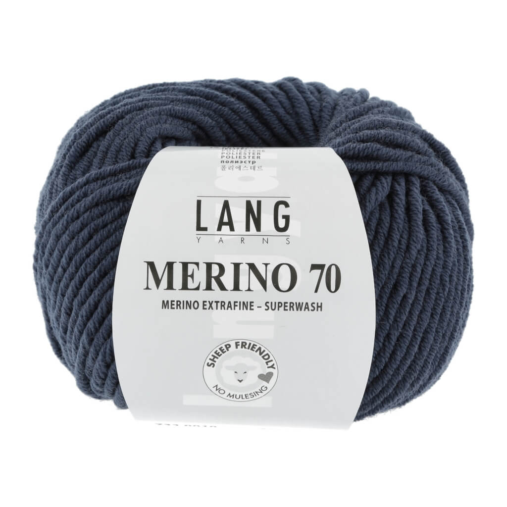 Lang Yarns Merino 70, Farbe 733.0010 Stahlblau – Merino und Polyester bei Lieblingsgarn