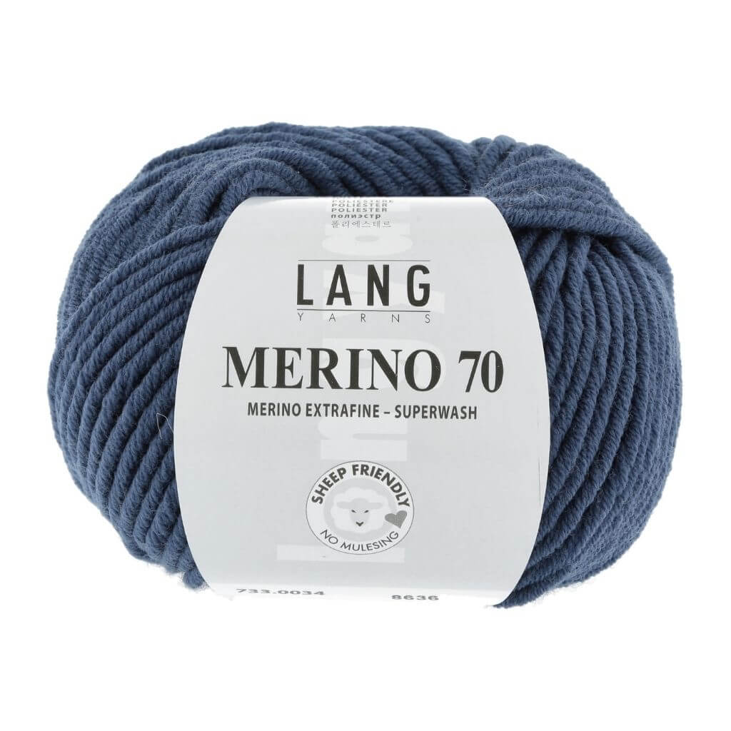 Lang Yarns Merino 70, Farbe 733.0034 Jeans – Merino und Polyester bei Lieblingsgarn