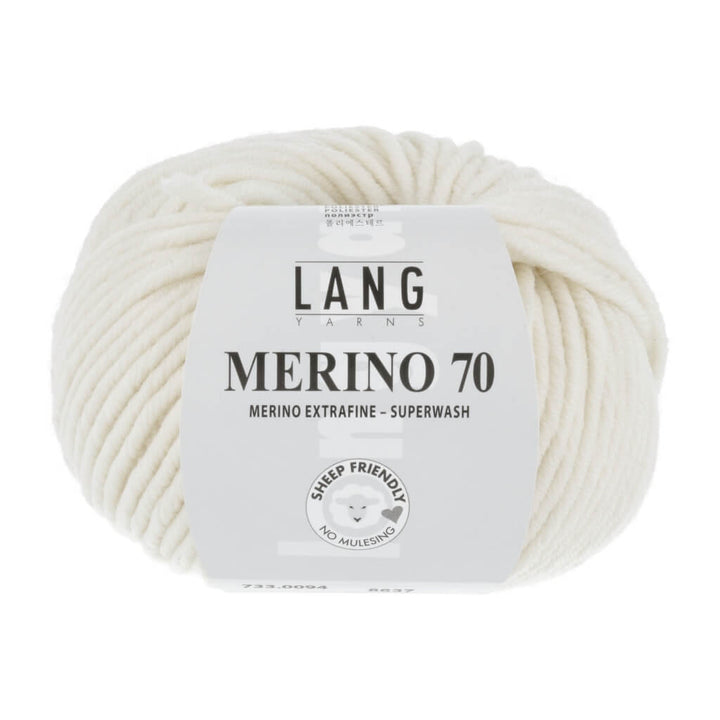 Lang Yarns Merino 70, Farbe 733.0094 Offwhite – Merino und Polyester bei Lieblingsgarn