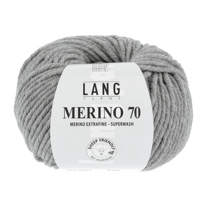 Lang Yarns Merino 70, Farbe 733.0003 Grau Mélange – Merino und Polyester bei Lieblingsgarn