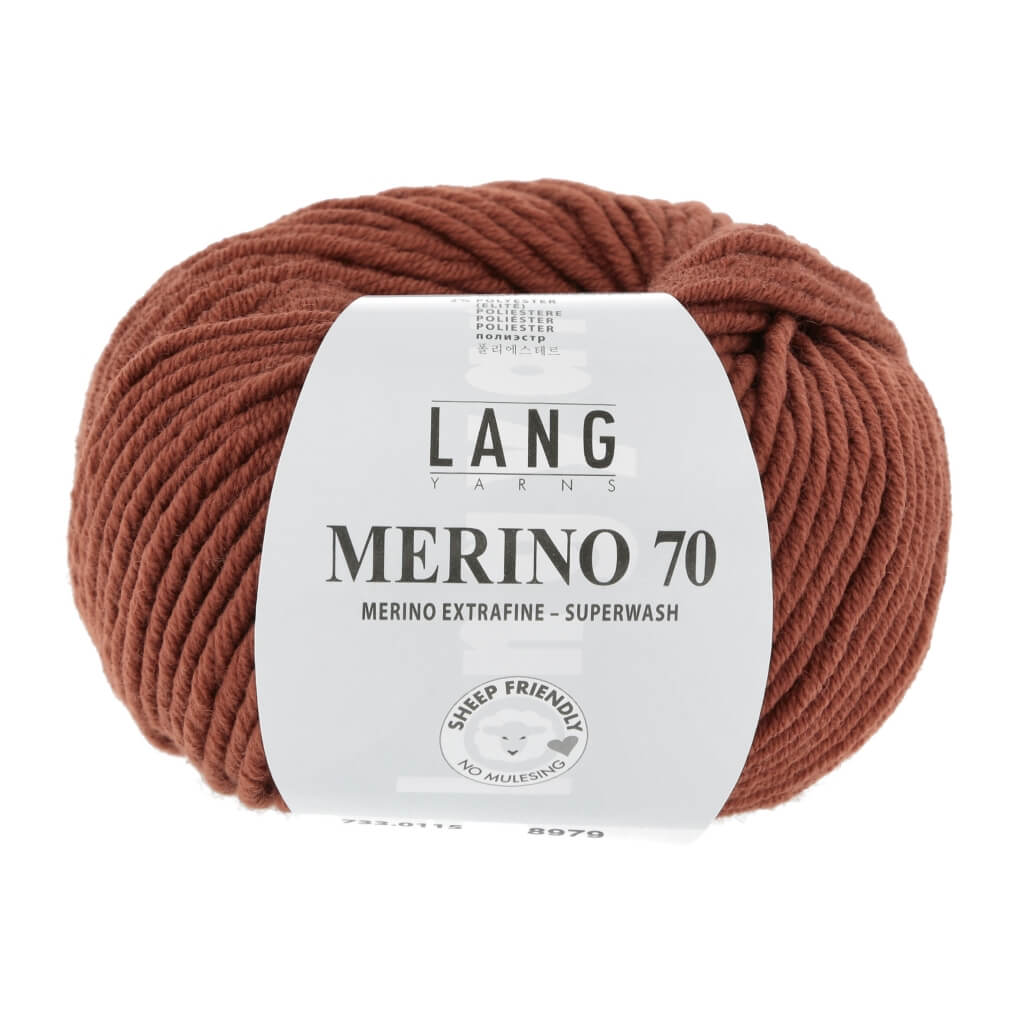 Lang Yarns Merino 70, Farbe 733.0115 Cognac – Merino und Polyester bei Lieblingsgarn