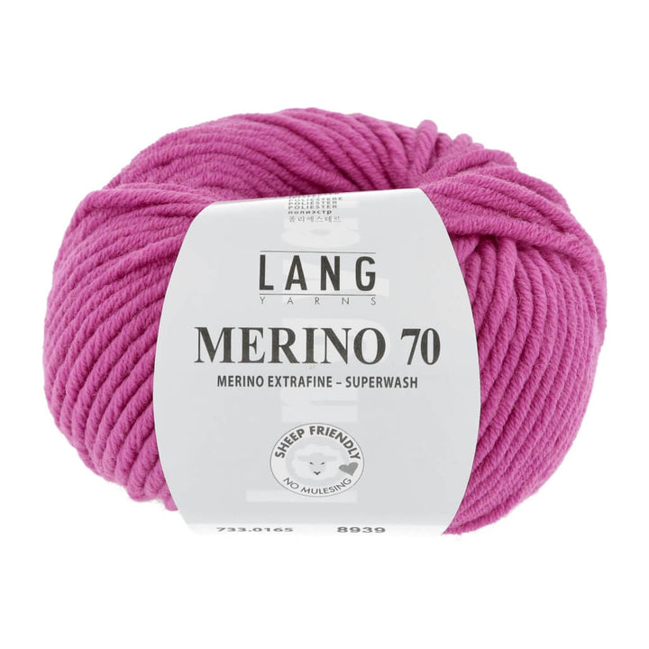 Lang Yarns Merino 70, Farbe 733.0165 Fuchsia – Merino und Polyester bei Lieblingsgarn