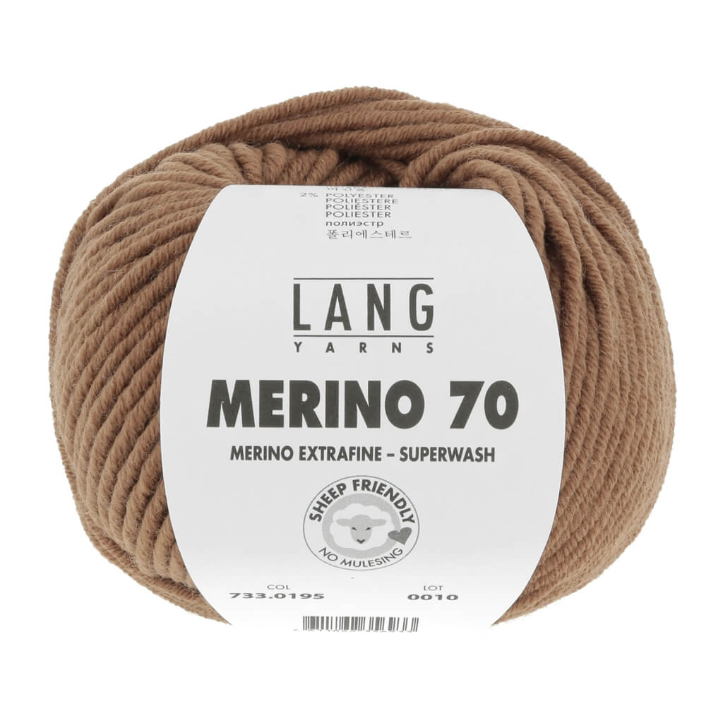 Lang Yarns Merino 70, Farbe 195 Braun – Merino und Polyester bei Lieblingsgarn