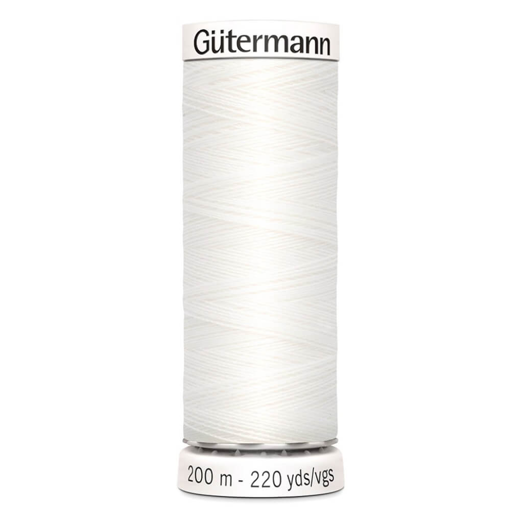 Gütermann Nähfaden Mara Allesnäher 200 m, Farbe 800 weiß – Synthetik bei Lieblingsgarn