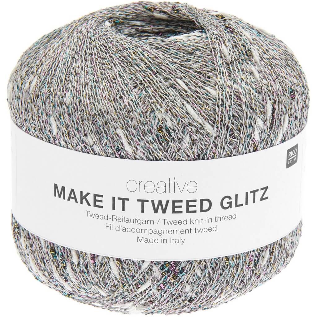 Rico Design Creative Make It Tweed Glitz, Farbe 001 Natur – Synthetik und Viskose bei Lieblingsgarn