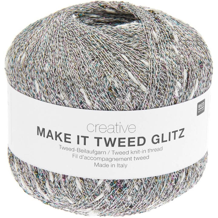 Rico Design Creative Make It Tweed Glitz, Farbe 001 Natur – Synthetik und Viskose bei Lieblingsgarn