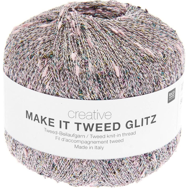 Rico Design Creative Make It Tweed Glitz, Farbe 003 Rosa – Synthetik und Viskose bei Lieblingsgarn