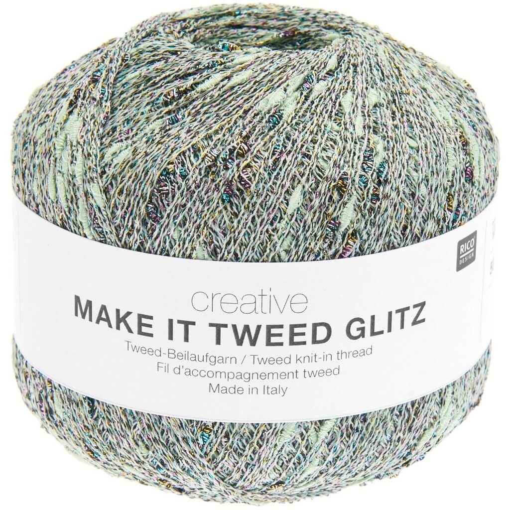 Rico Design Creative Make It Tweed Glitz, Farbe 005 Mint – Synthetik und Viskose bei Lieblingsgarn