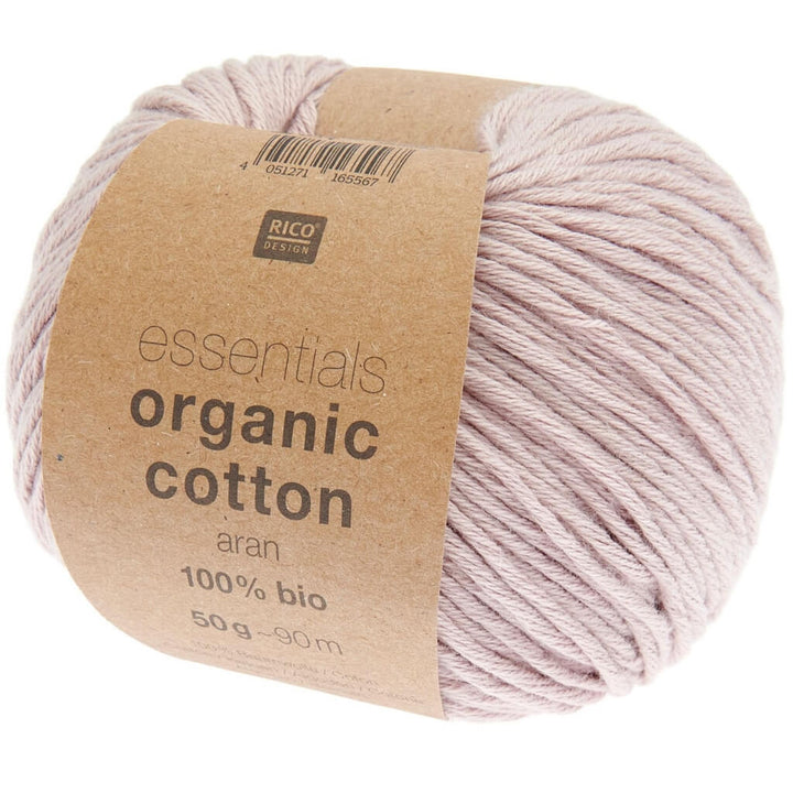 Rico Design Essentials Organic Cotton Aran 50g, Farbe 037 Mauve – Baumwolle bei Lieblingsgarn
