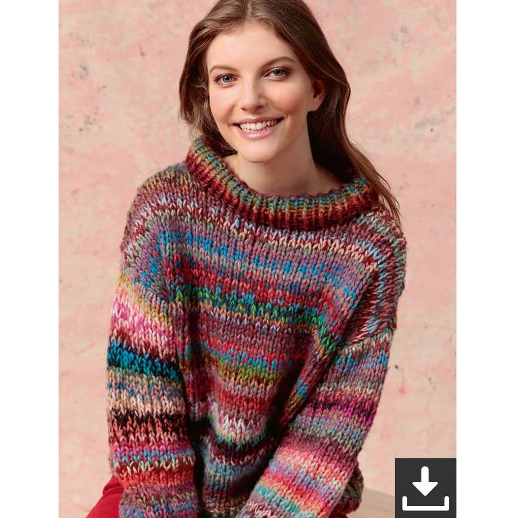 Lang Yarns Pattern Bunter Pullover mit Farbverlauf Strickanleitung - Lang Yarns (PDF) bei bei bei bei bei bei Lieblingsgarn