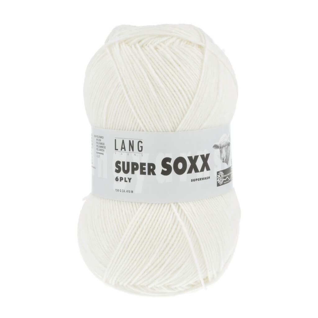 Lang Yarns 907.0001 - Weiss Lang Yarns Super Soxx 6-fach - 150g Lieblingsgarn