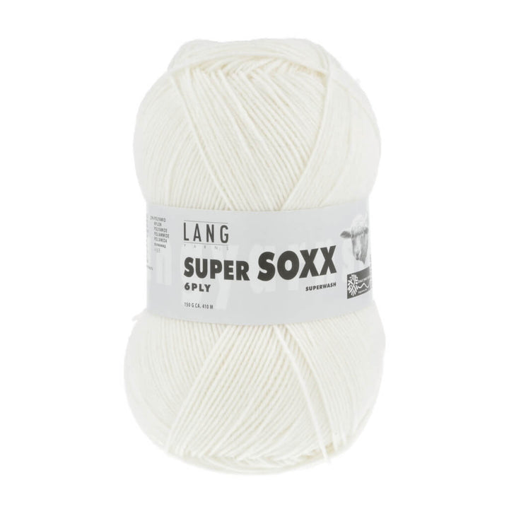 Lang Yarns 907.0001 - Weiss Lang Yarns Super Soxx 6-fach - 150g Lieblingsgarn
