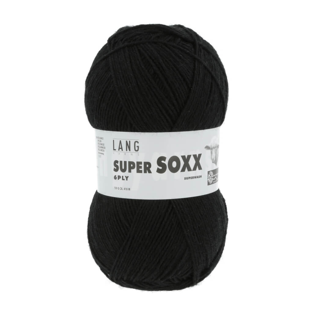 Lang Yarns 907.0004 - Schwarz Lang Yarns Super Soxx 6-fach - 150g Lieblingsgarn