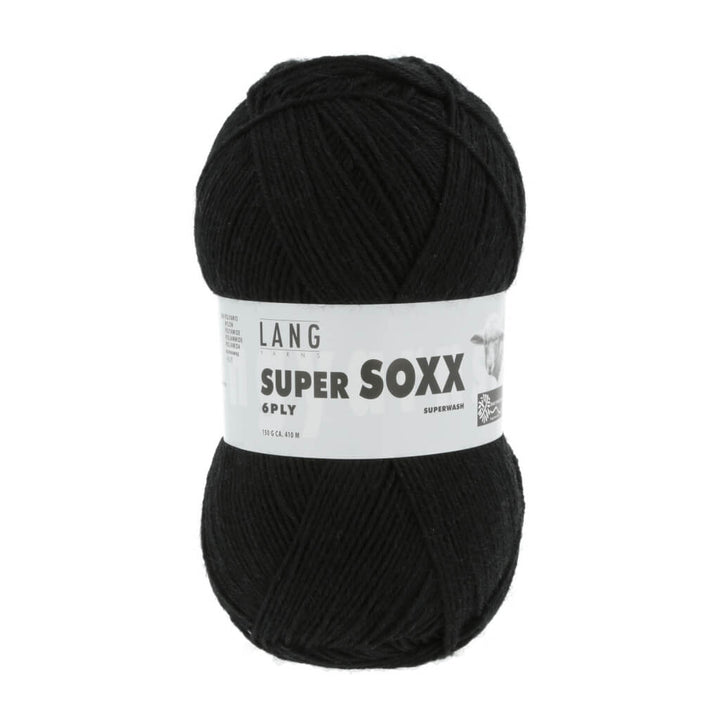 Lang Yarns 907.0004 - Schwarz Lang Yarns Super Soxx 6-fach - 150g Lieblingsgarn