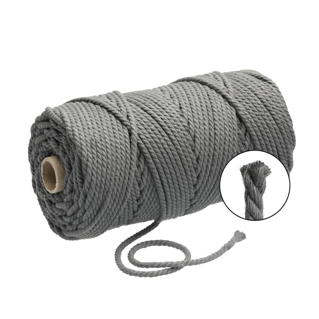 Lieblingsgarn Graphite Grey Filani Lieblingsgarn Makramee Garn 5 mm gedreht Lieblingsgarn
