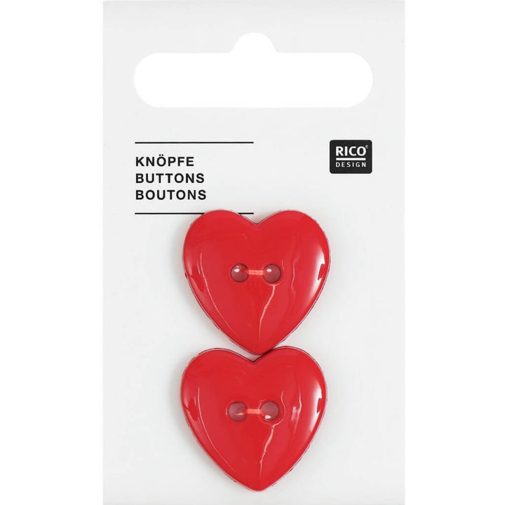 Rico Design Herz-Knöpfe 2 Stk. 2,2 cm bei bei bei bei Lieblingsgarn