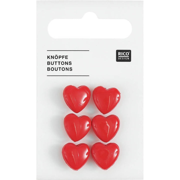 Rico Design Knopf Herz 6 Stk. bei bei bei bei Lieblingsgarn