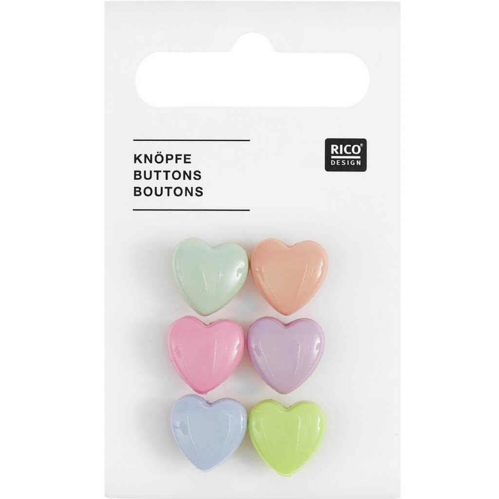 Rico Design Knopf Herz 6 Stk. bei bei bei bei Lieblingsgarn