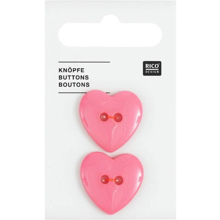 Rico Design Herz-Knöpfe 2 Stk. 2,2 cm bei bei bei bei Lieblingsgarn