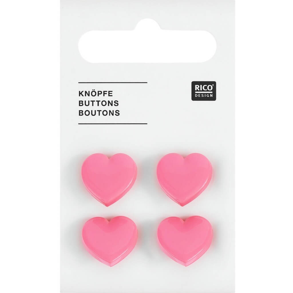 Rico Design Knöpfe Herz 4 Stk. 1,5cm bei bei bei bei Lieblingsgarn