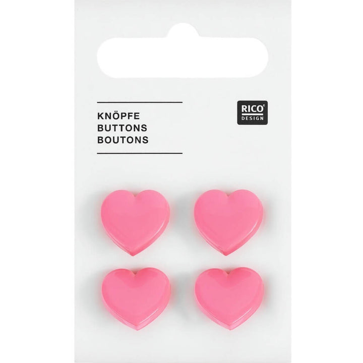 Rico Design Knöpfe Herz 4 Stk. 1,5cm bei bei bei bei Lieblingsgarn