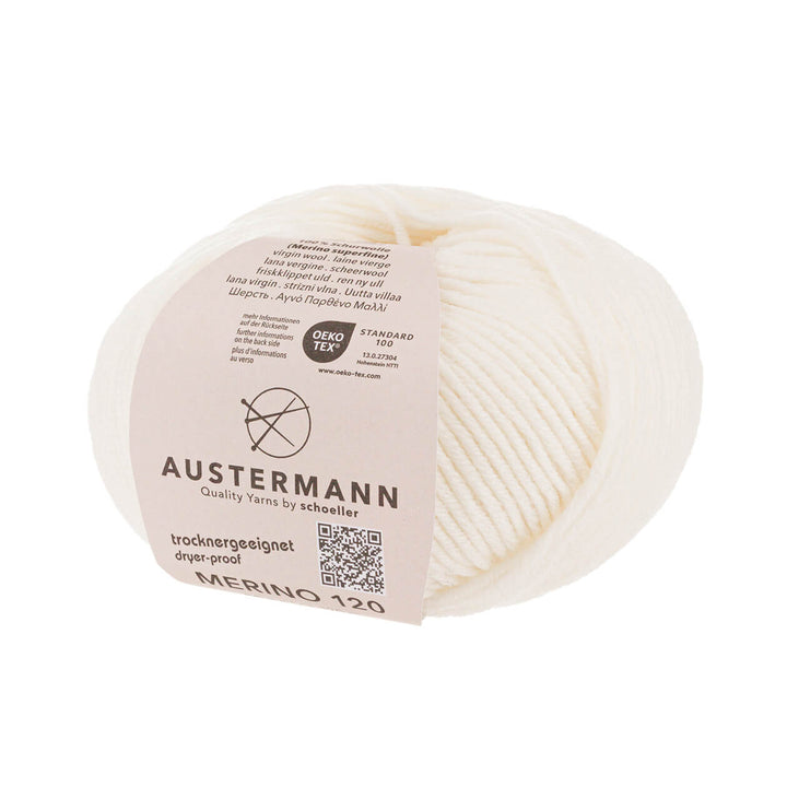 Austermann Merino 120, Farbe 101 Weiss – Merino und Schurwolle bei Lieblingsgarn