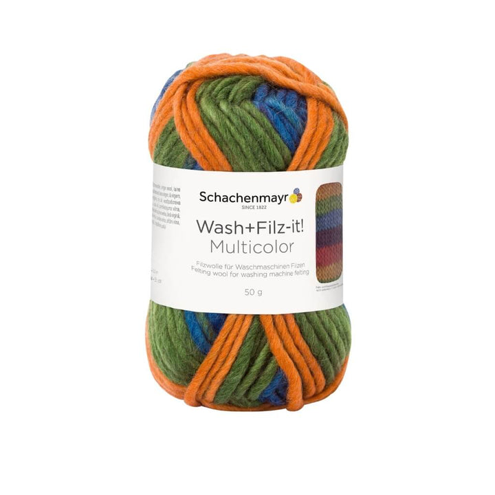 Schachenmayr Wash+Filz-it! Multicolor Filzwolle 50g, Farbe 210 Exotic Stripes – Schurwolle bei Lieblingsgarn