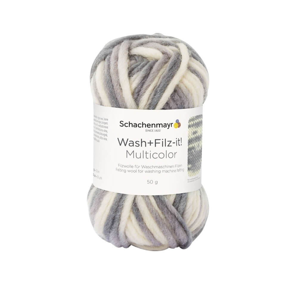 Schachenmayr Wash+Filz-it! Multicolor Filzwolle 50g, Farbe 245 Natur Grau – Schurwolle bei Lieblingsgarn