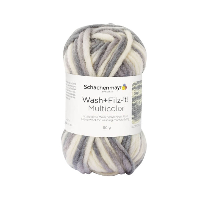Schachenmayr Wash+Filz-it! Multicolor Filzwolle 50g, Farbe 245 Natur Grau – Schurwolle bei Lieblingsgarn