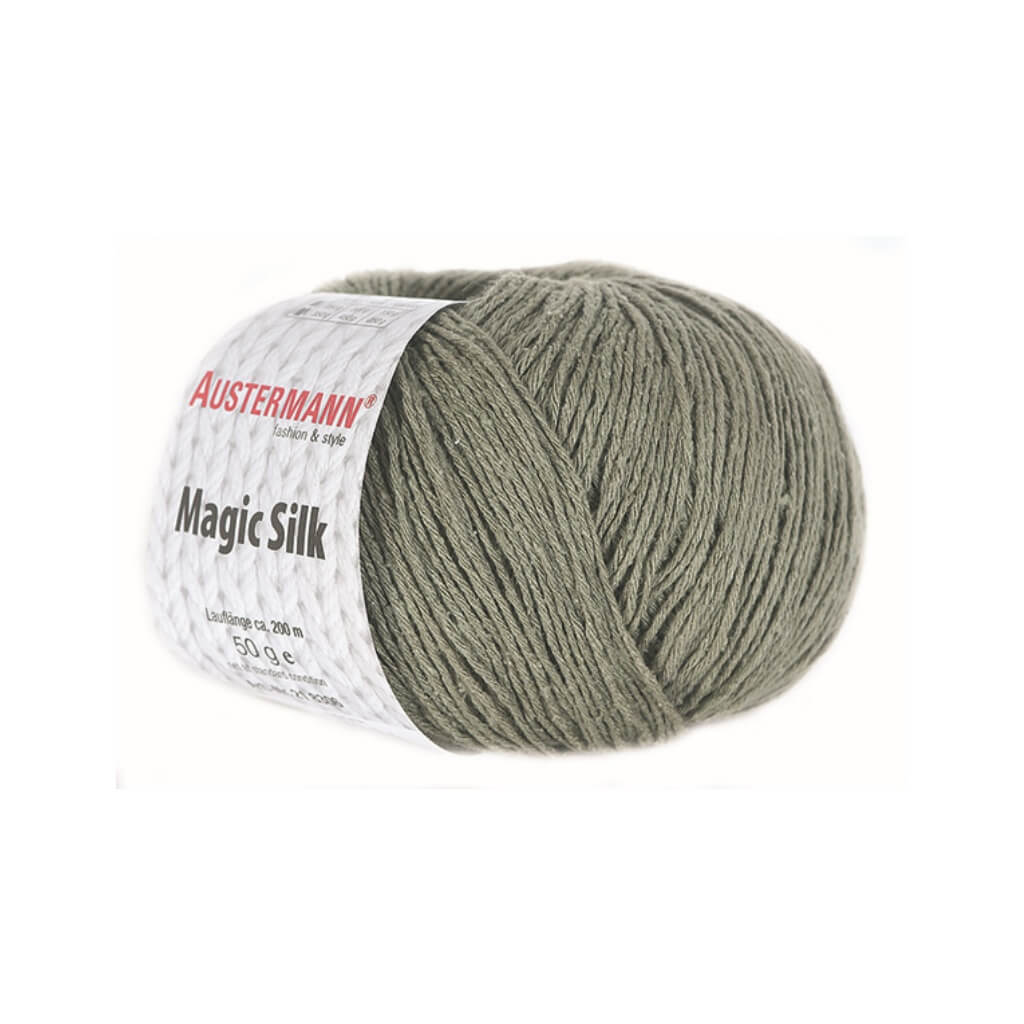 Austermann Magic Silk Uni 50g, Farbe 5 Khaki – Seide bei Lieblingsgarn