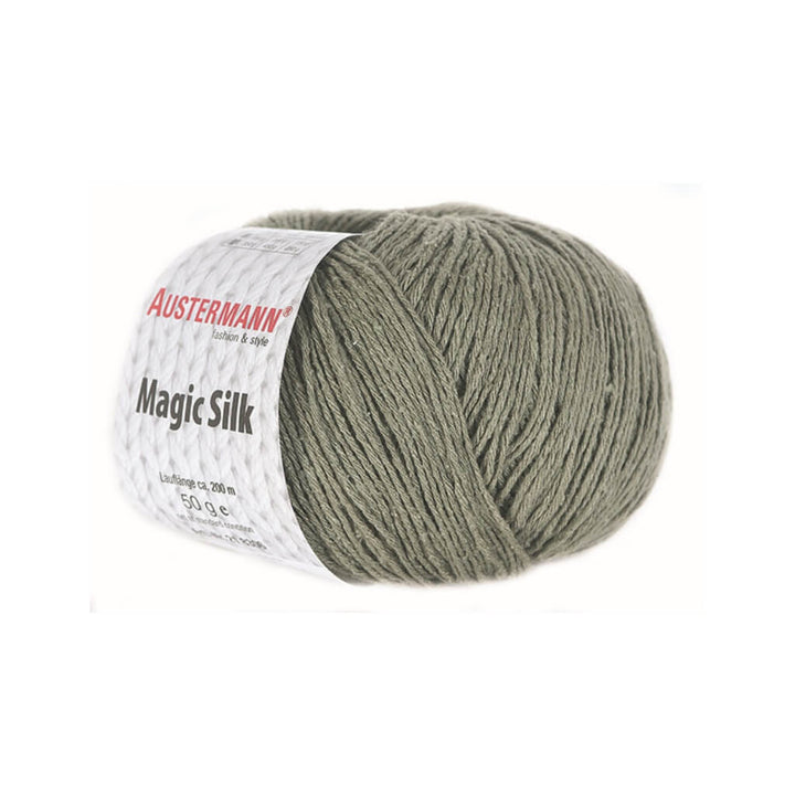 Austermann Magic Silk Uni 50g, Farbe 5 Khaki – Seide bei Lieblingsgarn