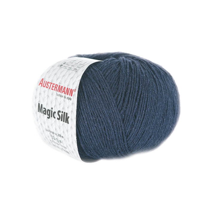 Austermann Magic Silk Uni 50g, Farbe 9 Marine – Seide bei Lieblingsgarn