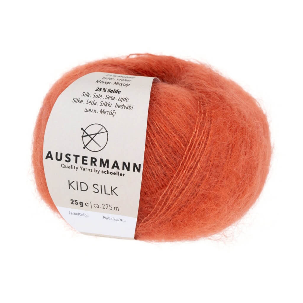 Austermann Kid Silk 25g, Farbe 25 Kuerbis – Mohair und Seide bei Lieblingsgarn