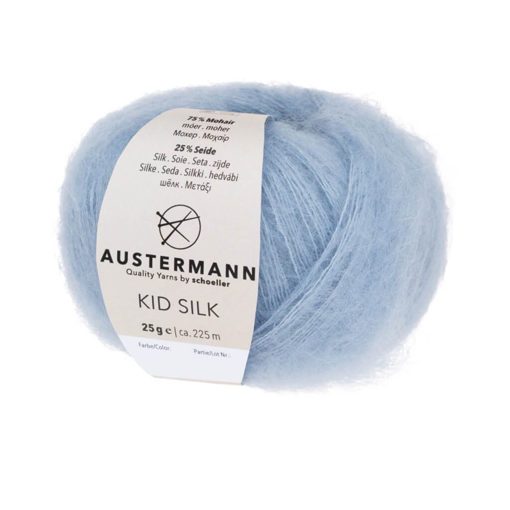 Austermann Kid Silk 25g, Farbe 29 Rauchblau – Mohair und Seide bei Lieblingsgarn