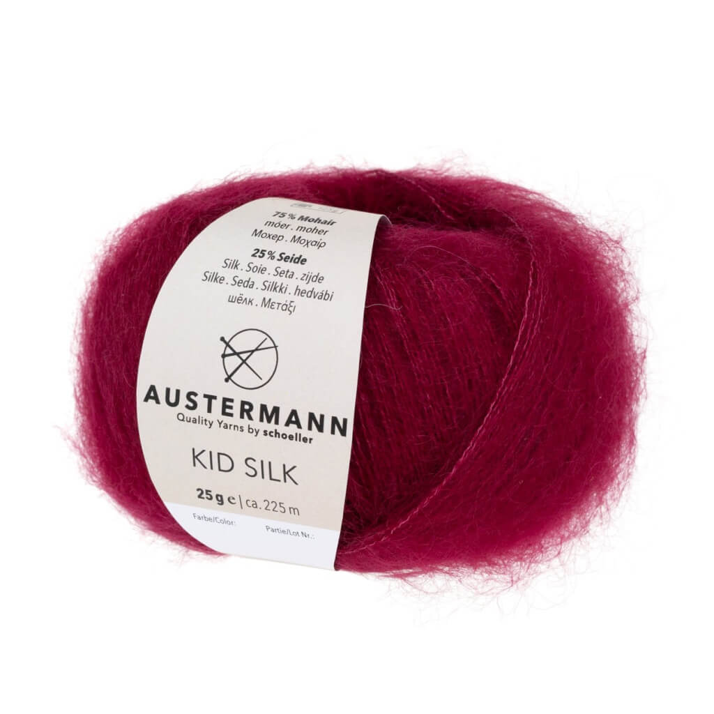 Austermann Kid Silk 25g, Farbe 39 Wein – Mohair und Seide bei Lieblingsgarn