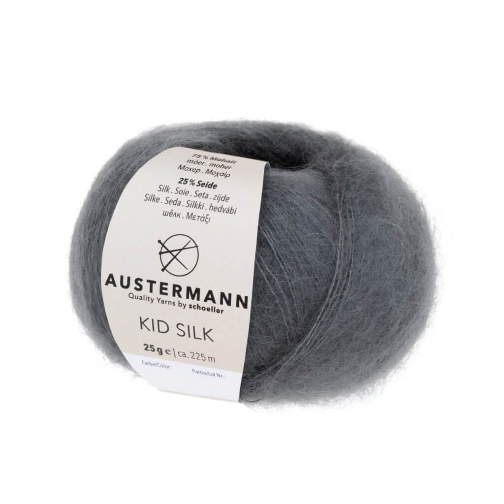 Austermann Kid Silk 25g, Farbe 7 Grau – Mohair und Seide bei Lieblingsgarn
