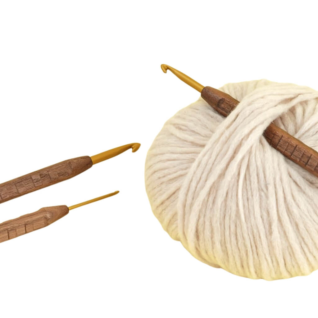 Addi addiNature Wollhäkelnadel Walnut Gold bei bei bei bei bei bei bei bei Lieblingsgarn