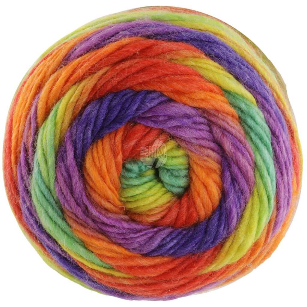 Lana Grossa Aktion Colorato, Farbe 1 Jade/Zitrusgelb/Rot/Orange/Lila/Blauviolett – Merino und Synthetik bei Lieblingsgarn