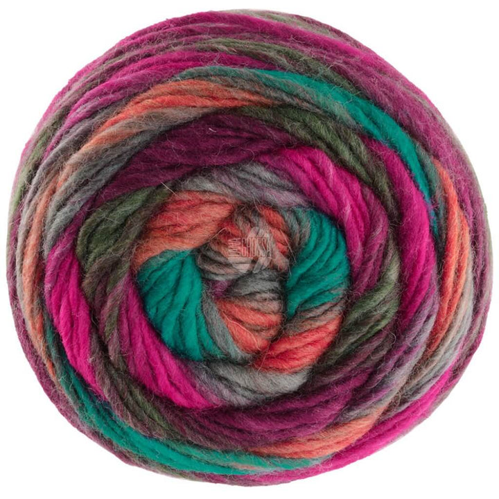 Lana Grossa Aktion Colorato, Farbe 8 Zimtorange/Petrol/Dunkelgrau/Fuchsia/Pink/Moosgrün/Rotviolett bei Lieblingsgarn