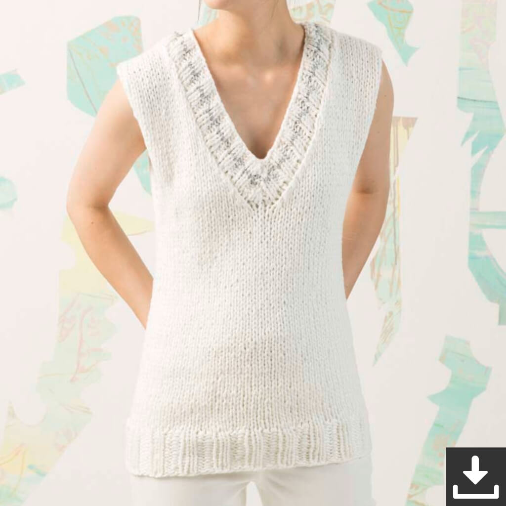 Lang Yarns Pattern Pullunder mit V-Ausschnitt Strickanleitung - Lang Yarns (PDF) bei bei bei bei bei bei bei Lieblingsgarn