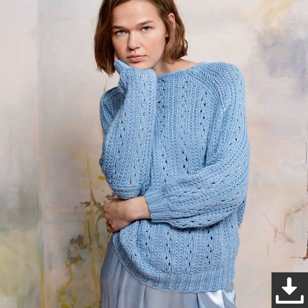 Lang Yarns Pattern Pullover mit Lochmuster Strickanleitung - Lang Yarns (PDF) bei bei bei bei bei bei bei Lieblingsgarn