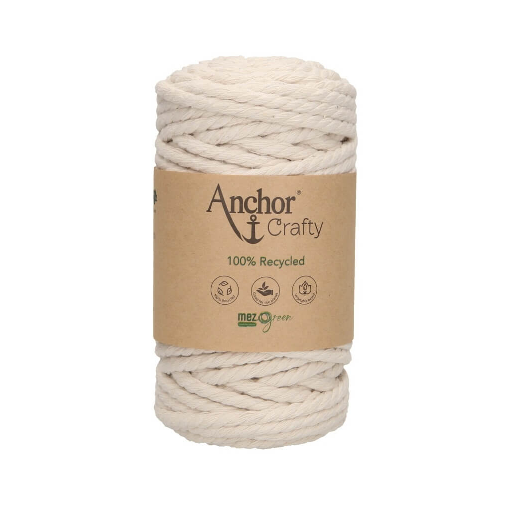 Anchor Crafty Makramee Garn 5 mm, Farbe 105 Natural – Baumwolle und Polyester bei Lieblingsgarn