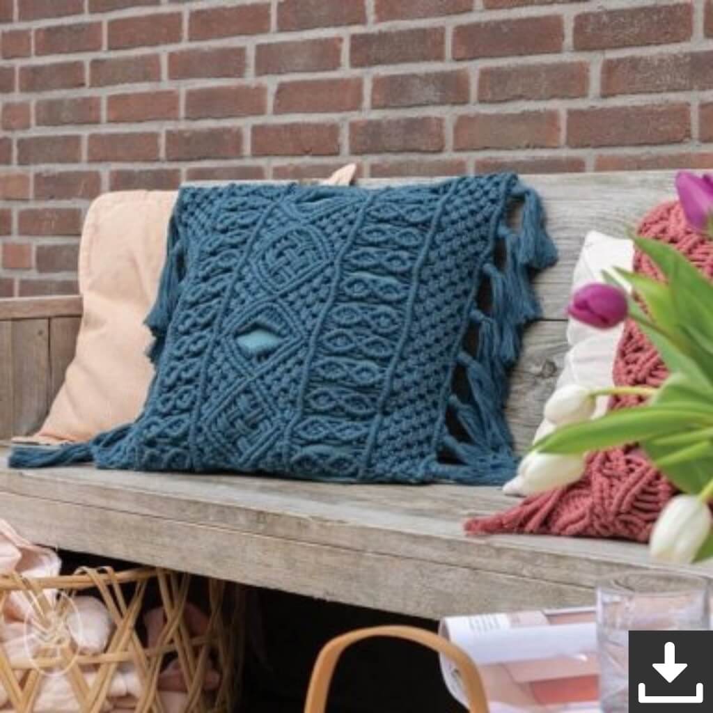 Durable Pattern Angel Falls Makramee Kissen Durable Rope (PDF) bei bei bei bei Lieblingsgarn